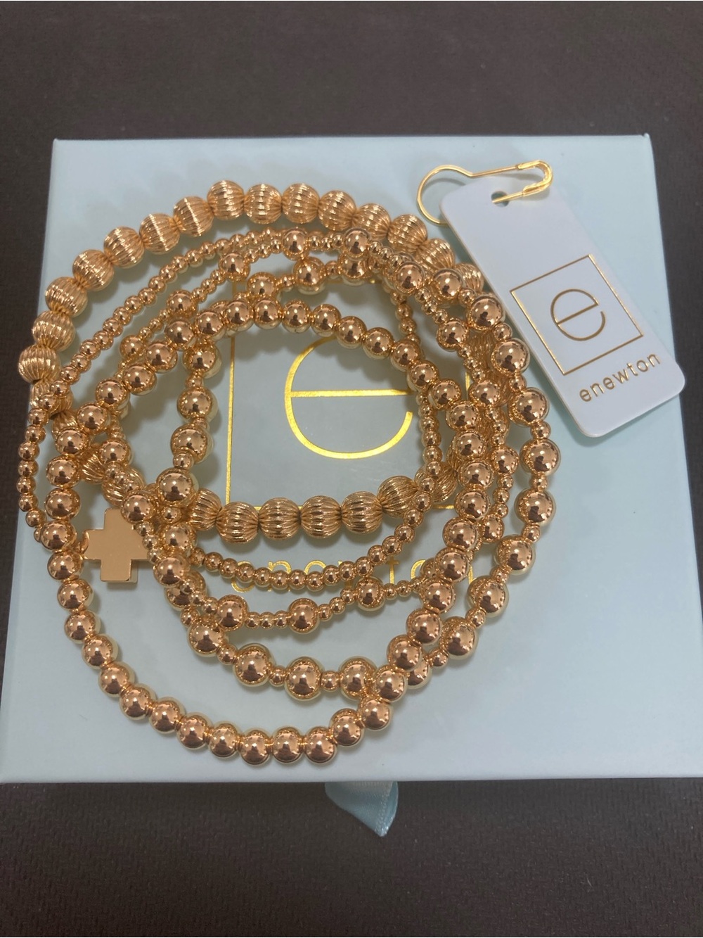 E Newton Rose Gold Multi-Strand Beaded Bracelet Set